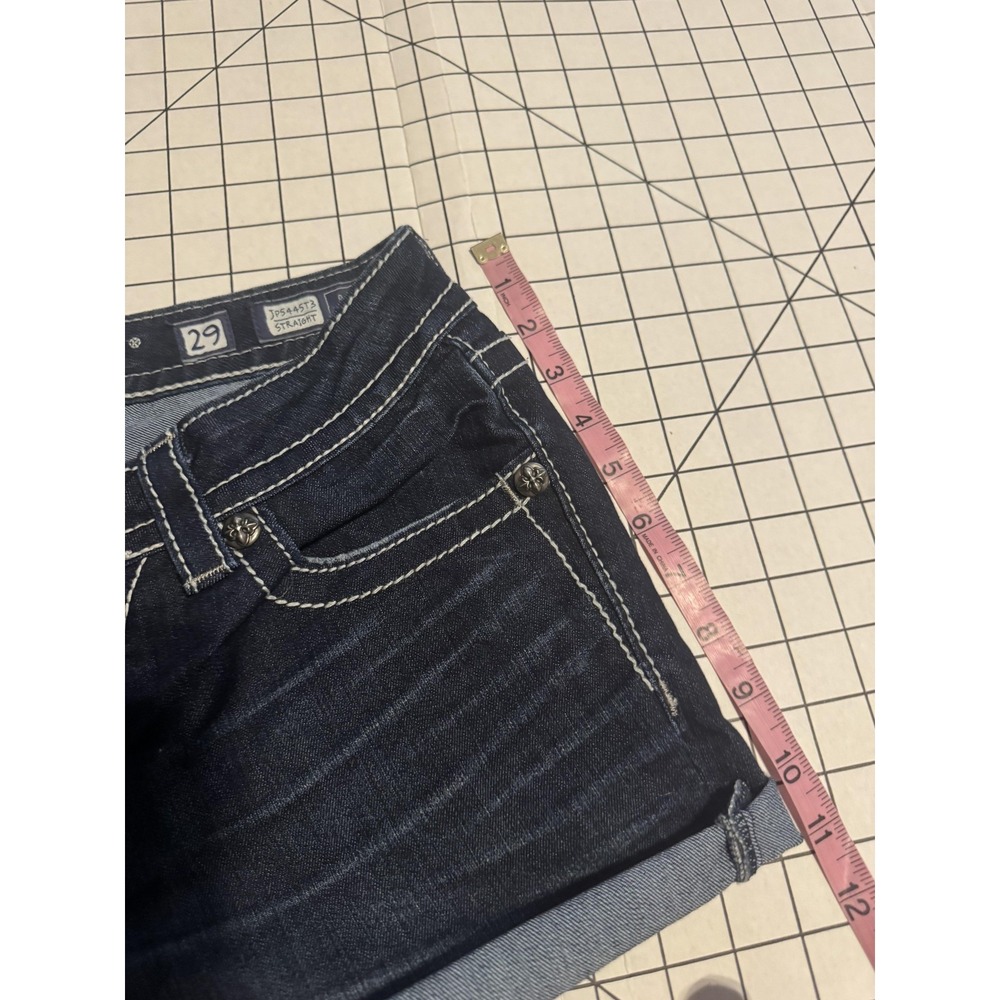 Miss Me Shorts Womens 29 Blue Denim Cuffed Hot Pants Rhinestone JP5445T2 - Picture 5 of 8